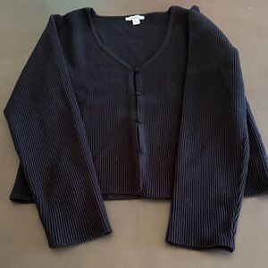 Bar III Black Ribbed Cardigan